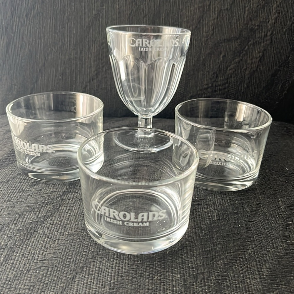 Carolans Irish Cream Glass Set & Carolans Ice Cream Sundae Cup